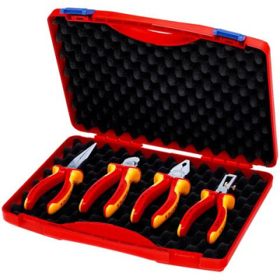 Coffret de 4 pinces isolées 1000V pour travaux sous tension en mallette KNIPEX - 002015
