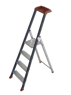 Escabeau professionnel en aluminium RM3 avec 3 marches et garde-corps AGI ROBUR - 396023