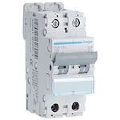 Disjoncteur tertiaire 2 pôles 32A Courbe D pouvoir de coupure 6-10kA HAGER - NGN232