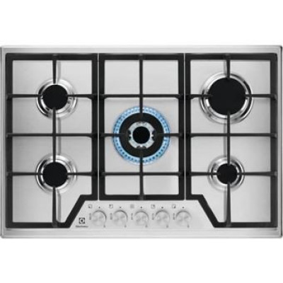 Table De Cuisson KGS7536SX Noir acier inoxydable intégré 75 cm gaz 5 zones Electrolux