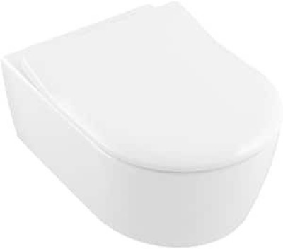 Combipack WC suspendu sans bride à fond creux DirectFlush + Abattant slim amovible avec frein de chute, Blanc VILLEROY ET BOCH