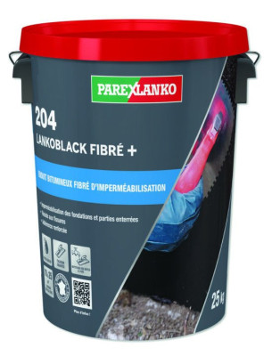 Revêtement d'imperméabilisation bitumineux fibré 204 Lankoblack bidon 25kg - PAREXLANKO