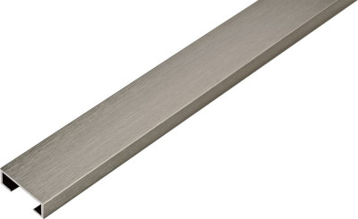 Profilé de décoration et séparation Duralis - aluminium anodisé brossé titane - H. 8 mm - L. 2,5 m DURAL