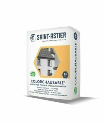 Mortier d'enduit de finition grain très fin Colorchausable 86 grège sac 25kg COLCHSA25TF-086-1 - SAINT-ASTIER