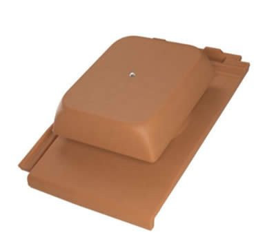 Kit tuile à douille terre cuite Actuâ diamètre 150mm avec raccord et chapeau 14287208 - KORAMIC