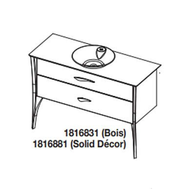 Meuble vasque suspendu Riva Organic largeur 130cm avec 2 tiroirs et plateau 1816831 - DECOTEC