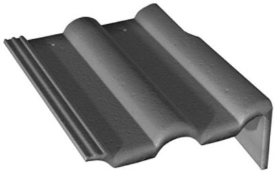 Tuile de rive universelle droite Double Romane béton minéral noir 420x332x145 mm 10037379 MONIER