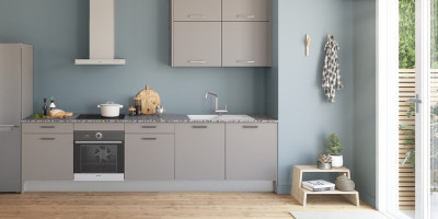 PORTE PIGMENTS GRIS MAT INOX 132.7x59.7 CM GAUCHE