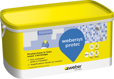Système de protection à l'eau sous carrelage webersys protec - kit de 6 m² WEBER