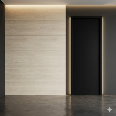PORTE SEULE RAPHY ** THERMIQUE NOIR 204x83 CM GAUCHE