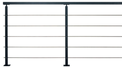 Garde-corps Universo PACKUNIVC6 - aluminium noir sablé 1011x2000 mm pack prêt à poser KORDO