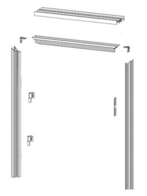 KIT HUIS CARRE BOIS/ALU 78AHCB NOIR 9005 SAT 2040MM X 830MM
