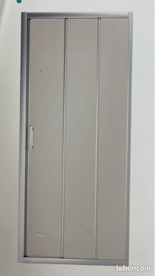 PORTE COULISSANTE 3 PARTIES MARILOU 8/6 MM VS-CHROME LARGEUR 100 CM