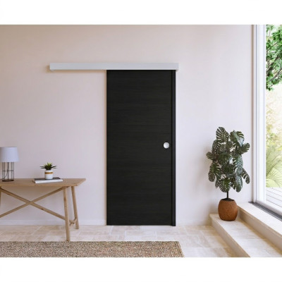 PORTE COULISSANTE RAPHY * NOIR R8 CUVETTE TIRE DOIGT - 204X73 CM