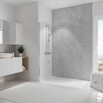 Panneau mural de douche DecoDesign pierre anthracite 255x150 cm SCHULTE