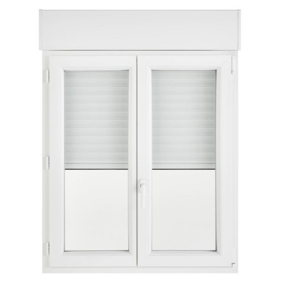FENETRE PRIA PVC BLANC OSCILLO BATTANTE 115x120 CM +VOLET ROULANT INTEGRE