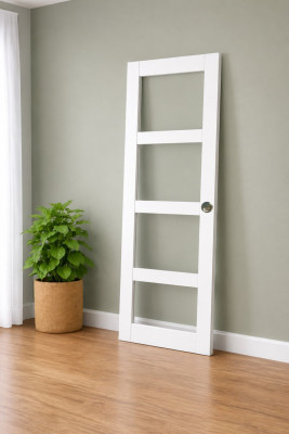 Porte Coulissante Tana blanc Vitree H204 x L63, Coquilles