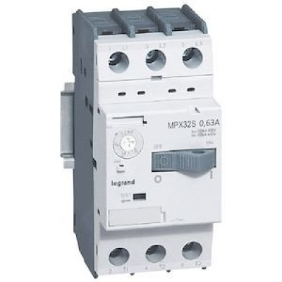 Disjoncteur moteur magnétothermique MPX³ 32S réglage 0,4A à 0,63A 417303 - LEGRAND