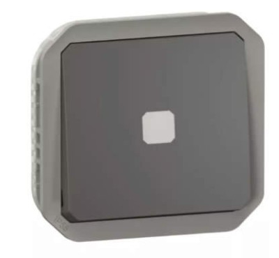 Interrupteur temporisé lumineux Plexo composable couleur anthracite 069804L - LEGRAND