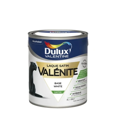 LAQUE GLYCERO SATIN 2 L BASE 1 BASE WHITE VALENITE AKZO NOBEL
