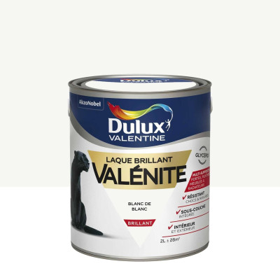 LAQUE GLYCERO BRILLANT 2 L BLANC DE BLANC VALENITE AKZO NOBEL