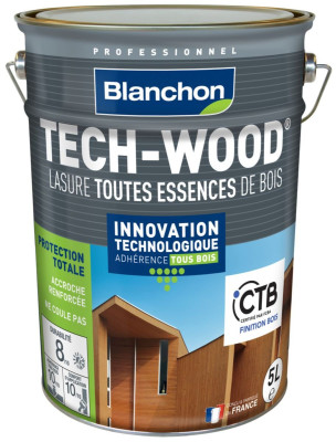 LASURE TECH WOOD 5 L BLANC BLANCHON