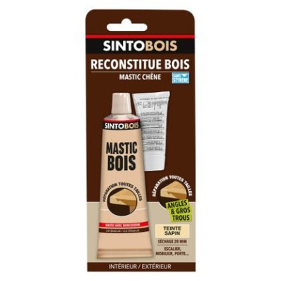 Mastic à bois avec durcisseur Sapin Tube 80 g SINTO