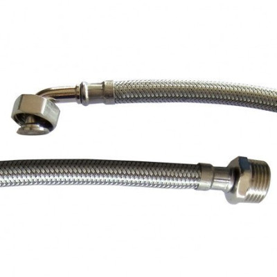 Flexible inox à visser coudé 80 cm MALE 1/2 - FEMELLE 1/2 COMPTOIR DE PICARDIE