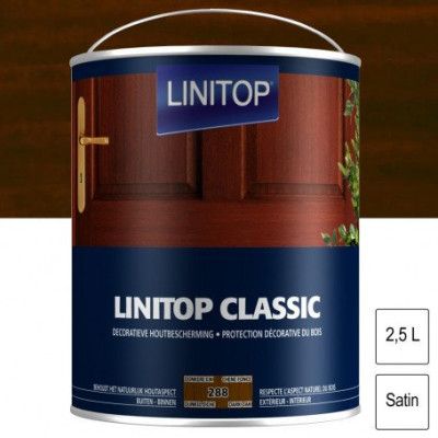 Lasure de protection décorative Classic Chêne foncé satin 2,5 L LINITOP