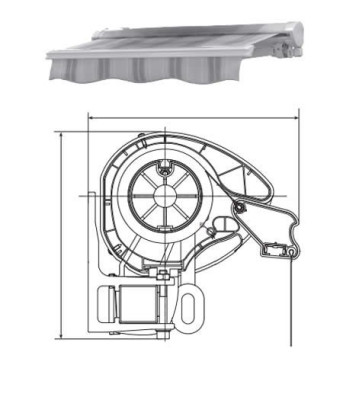 Store banne semi-intégral motorisé toile gris L500 x avancée 300cm avec LED - LAPEYRE