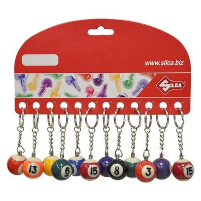 PORTE-CLÉS BOULES DE BILLARD CF 12 PIÈCES SILCA