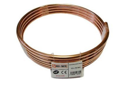 Tube d'alimentation cuivre recuit diamètre 12x14 mm en couronne de 10 m