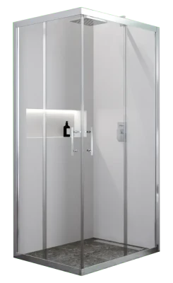 PAROI ACCES ANGLE 2 PANNEAUX COULISS HAUTEUR 195/EXTERIEUR 76-79 ALUTRADE