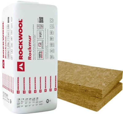 Panneau laine de roche Rockmur Nu isolation des cloisons 60mm 1350x600mm R=1,70 285322 (12 pièces) - ROCKWOOL