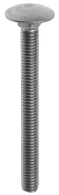 Boulon bois Japy Tête ronde collet carré Inox A2 8x50 Blister de 10 NORAIL