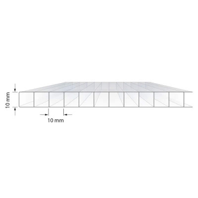 Plaque polycarbonate Lexan Thermoclear 2UV incolore format 595x595x10mm - SABIC