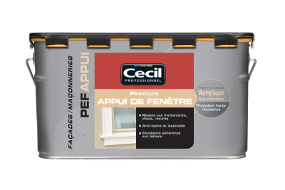 Peinture pour appuis de fenêtre PEF APPUI mat ton pierre - Pot 2,5 L V33