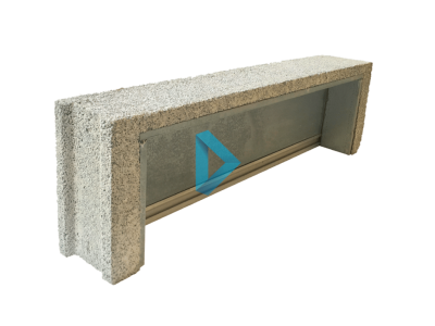 DEMI COFFRE BETON LONGUEUR 160 CM MUR 20 PREFA TECHNICOF