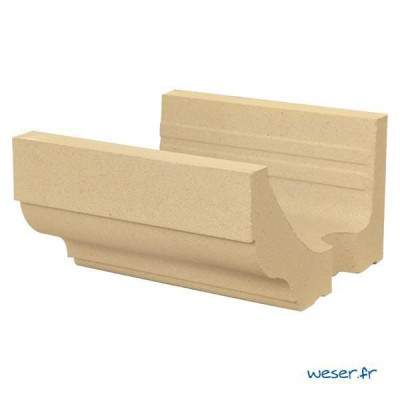 Corniche CO (profil doucine) élément droit sans joint 33x35,5x20 cm ton pierre COP WESER