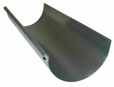 Gouttière 1/2 ronde de 25 sans pince boudin 14 mm NedZinc noir Longueur 4 m épaisseur 0,65 mm NEDZINK AMELUX