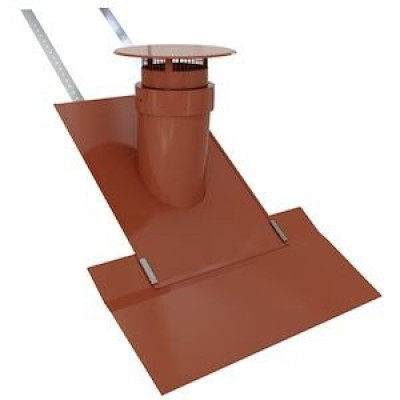 Sortie de toit VENTELIA 35 à 45° pour tuile - brique kit étanchéité rouge POUJOULAT