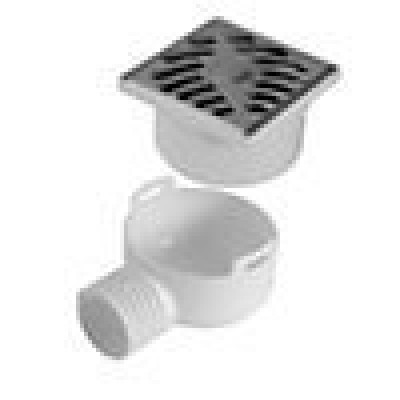 Siphonnette de sol sortie verticale avec cadre inox et adaptateur Nicoll diamètre 40x50 NICOLL