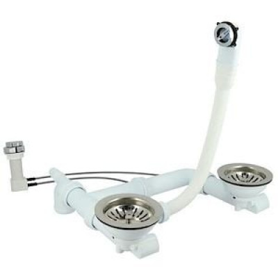 Bondes pour éviers tous matériaux p/2, à panier diamètre 114 mm 2 commandes automatiques NICOLL