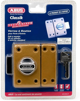 VERROU CLASSIK BOUTON A CYLINDRE 45 MM BRONZE ABUS