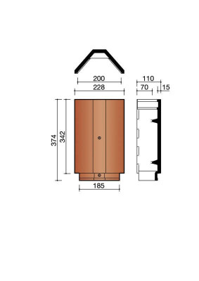 Faîtière arêtier angulaire ventilé ardoisé pour Actua, Duplex, Vauban 2 BALE8030 KORAMIC