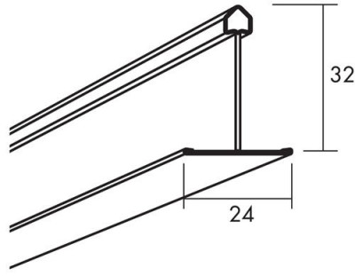Profilé de renfort Connect 32 mm longueur 592 mm - Boîte de 36 pièces - 26338800 ECOPHON