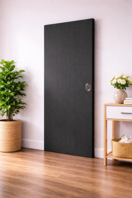 Porte Coulissante Effet Chêne Anthracite Grey Oak H204 x L93 cm, Serrure a condamnation