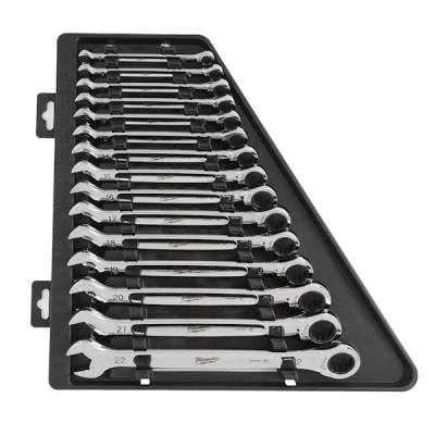 SET DE 15 CLÉS A CLIQUET MÉTRIQUES FOURCHE LISSE 4932471340 MILWAUKEE