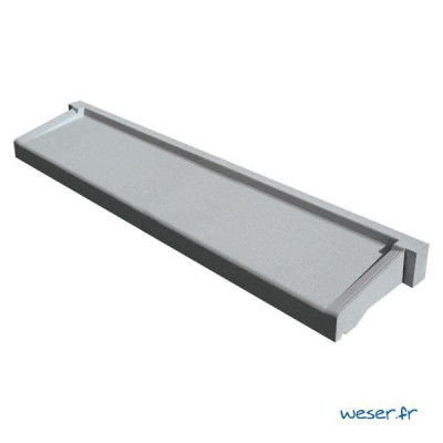 Appui Fenêtre à pose Simplifiée APPS35110G gris Longueur tableau 100 cm - Longueur appui 108 cm l.35 cm x H.6 cm WESER
