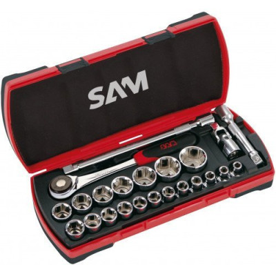 Coffret de douilles  et accessoires 1/2'' - 23 outils 75-SH23Z SAM OUTILLAGE